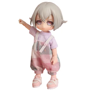 

1/12 BJD Dolls Clothes Colorful Grid Bib Overall Pant for OB11, Obitsu11, Molly, 1/12bjd Doll Clothes Accessories for Dolls