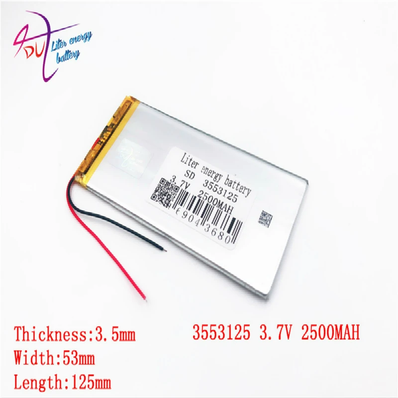 Лучший аккумулятор бренд 3,7 V 2500 mah 3553125 универсальный литий-ионный аккумулятор для планшетных ПК 7 дюймов 8 дюймов 9 дюймов Mp4 Mp5 gps E-Book Пау