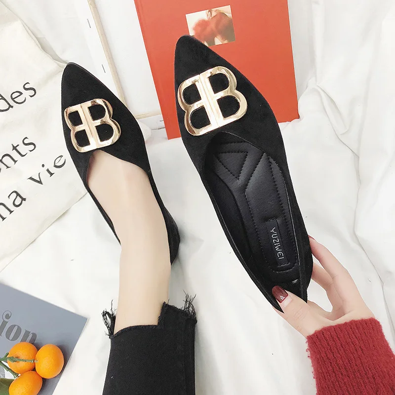 

2019 Spring And Autumn New Style Korean-style Moccosins Casual Flat Europe And America Fashion Models Mom Shoes Work Shoes Women