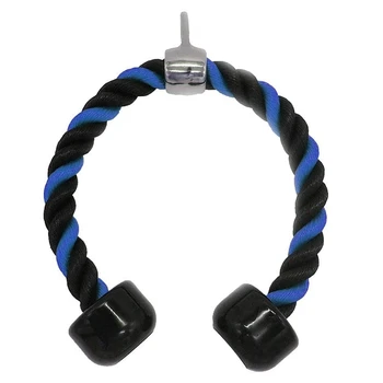 

27.5 Inch Cable Rope Attachment Black and Blue Nylon Braided Tricep Rope Press Cable Triceps Pushdown