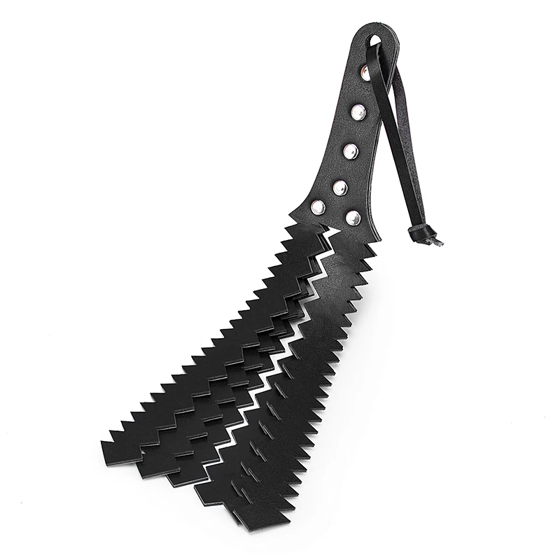 Черная из искусственной кожи плетка БДСМ порка Flogger двухрядные три этажа