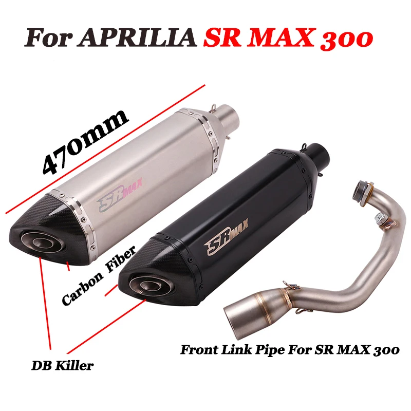 For Aprilia Sr Max300 Max 300 Full System Motorcycle Exhaust Modified Front Middle Link Pipe Carbon Fiber Muffler With Db Killer Exhaust Exhaust Systems Aliexpress