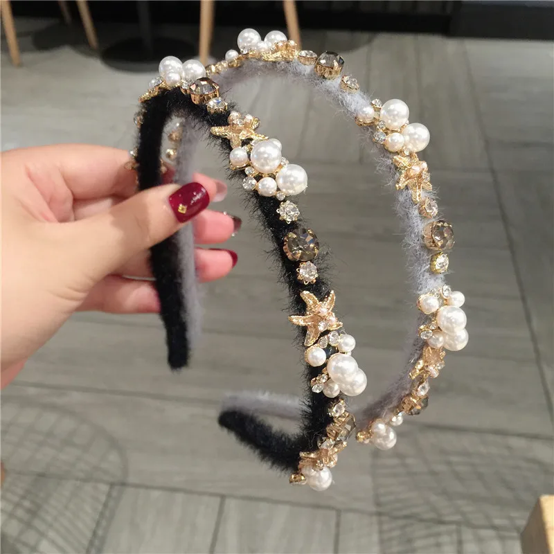 

Fashion Korean style Starfish Pearls hairband Women Girls Fashion Sexy Simple pearls buckle Hair Hoop headwear Hair Accessories