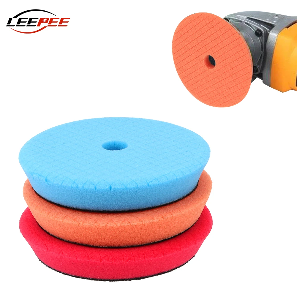 Acessórios do Carro Kit de Polimento Leepee Polegada Polonês Polimento Almofada Chanfrada Borda Automático Disco Abrasivo Esponja Espuma Almofadas Ferramentas Limpas 5 Pçs 6