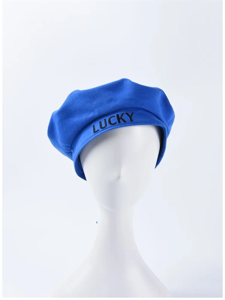 Женские осенние береты с надписью Lucky вышивка шапки-береты Bonia Femininos