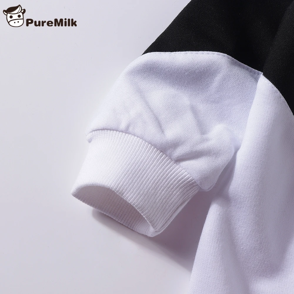Спортивный костюм PureMilk; комплект спортивной одежды для мальчиков и девочек; комплект из 2 предметов; черно-белая детская одежда