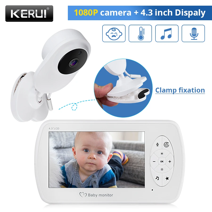 Kerui 4.3 Pollici Wireless Baby Monitor a Colori 1080P Hd Audio Video Macchina Fotografica Del Bamb