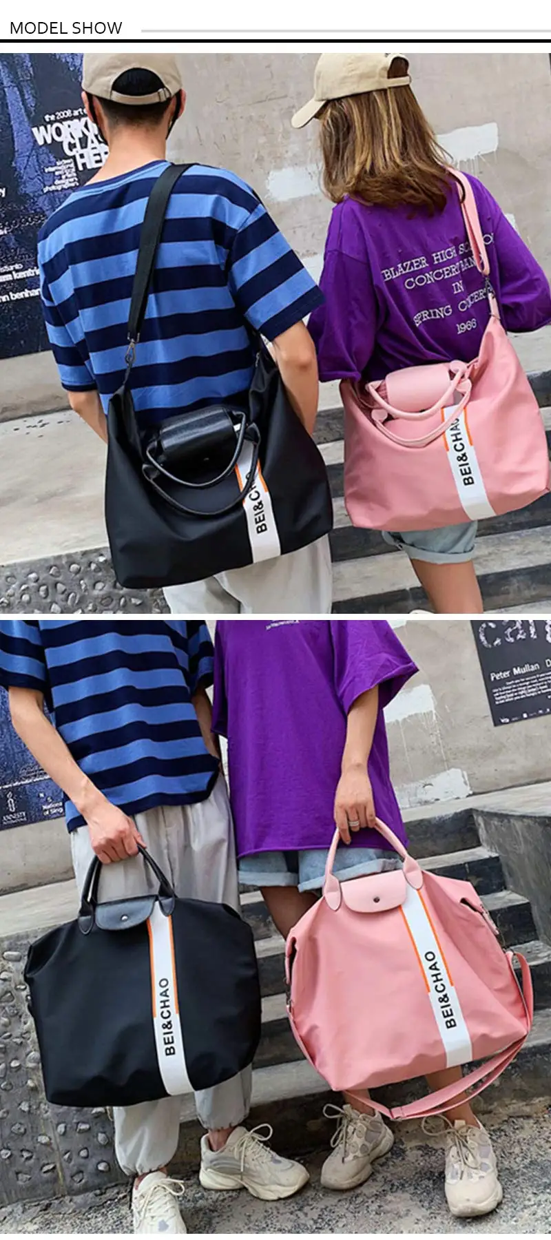 Men's Big Nylon Sport Travel Bag Organizer Large Capacity Carry-on Bag Lady Crossbody Bags Traveling Bags And Luggage For Women