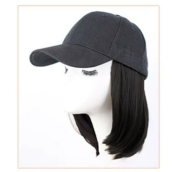 

New Hot Baseball Hat with Short Hair Wigs Bob Hair Synthetic Hat for Women Summer SMR88