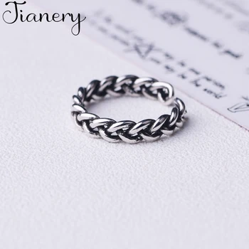 

JIANERY Bohemian Fashion 925 Sterling Silver Twist Rings For Women Retro Engagement Jewelry Wholesale