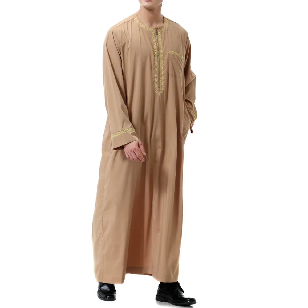 Plus Size Muslim Long Arabian Men's Shirt Solid White Ankle Length Loose Casual Robes Plus Size M-4XL Islamic Clothings