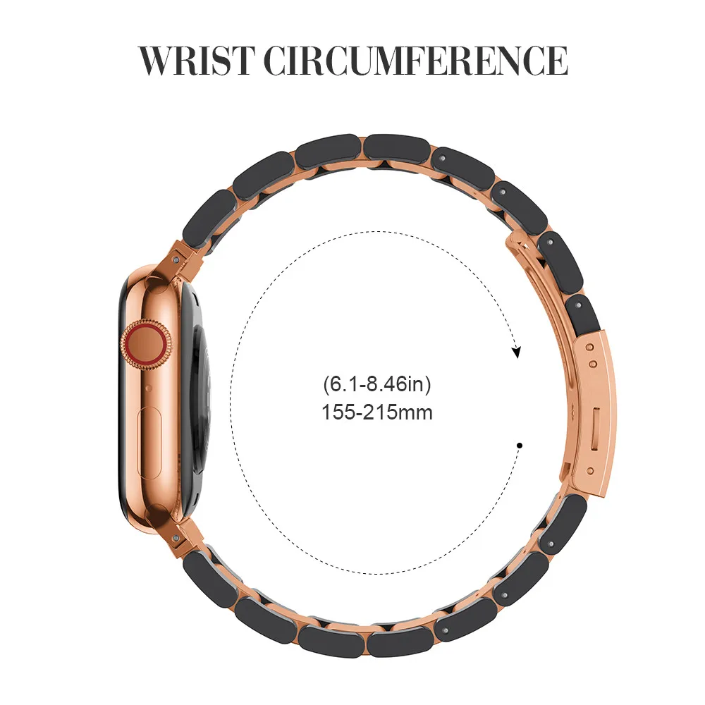 Высокое качество Нержавеющая сталь Ремешки для наручных часов для Apple Watch, 38, 40 мм/42 44 мм Мода резина браслет для наручных часов Apple Watch серии 1, 2, 3, 4, 5 лет