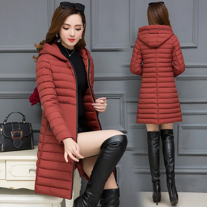 

Hooded Cotton-padded Clothes Women's Mid-length Autumn And Winter 2019 New Style Korean-style Slim Fit Cotton-padded Jacket Fash