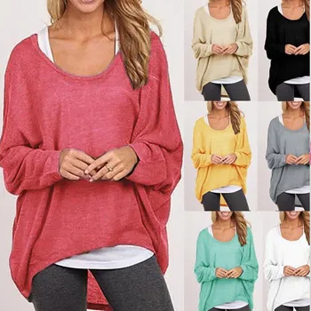 

Batwing Sleeve Blouse Women Plus Size 3XL 2020 Spring New Irregular Female Blouses Solid Casual Loose Wild Pullover Ladies Tops