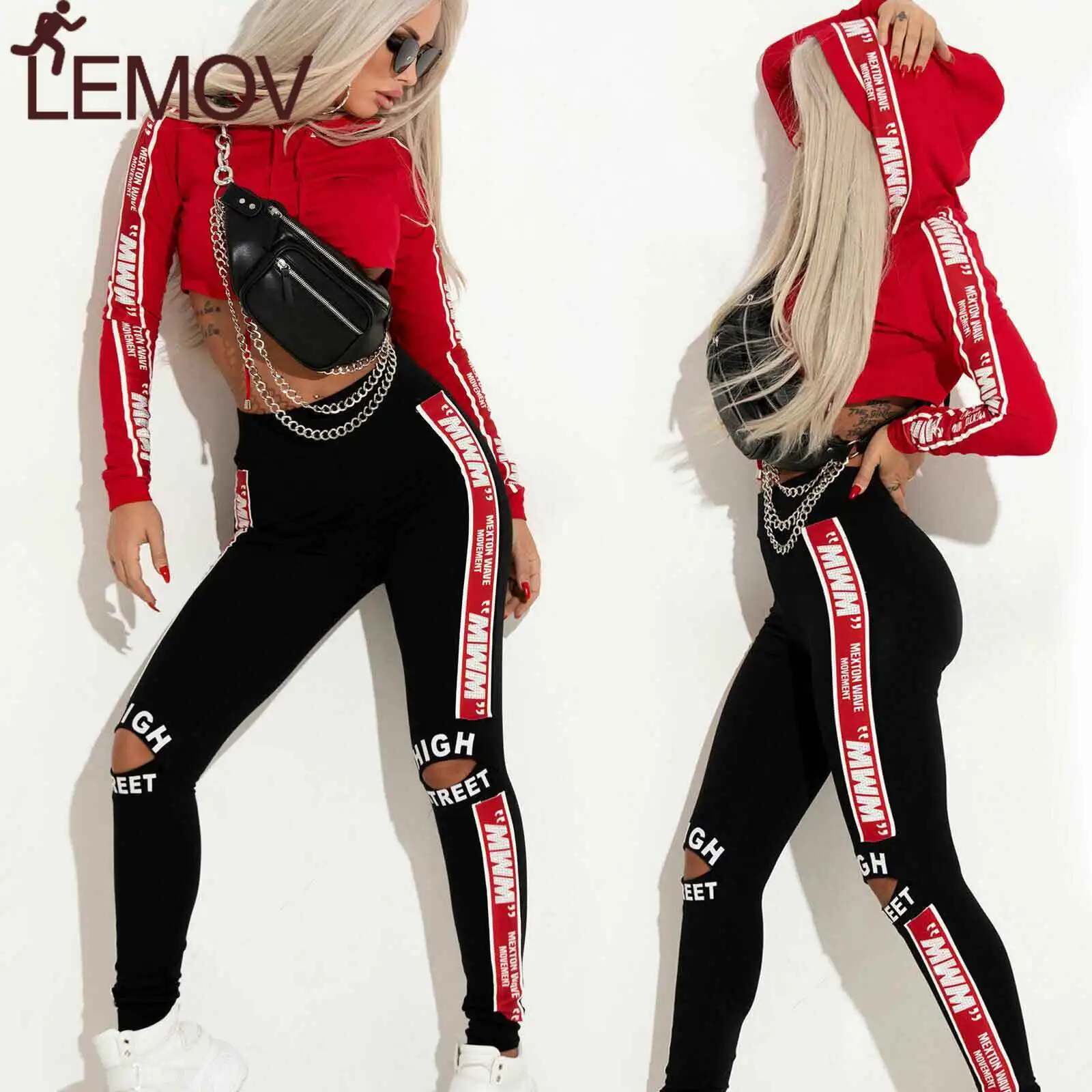 2 шт. наборы для бега женщин 2019 Весна Лето Топы Брюки Комплект Повседневный серый