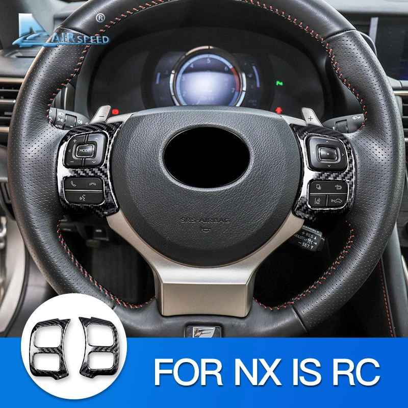 AIRSPEED для LEXUS NX IS RC аксессуары для LEXUS NX IS RC жесткие наклейки из углеродного волокна накладка на руль кнопка рамка Крышка