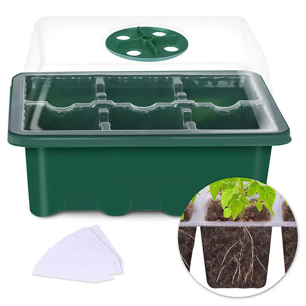 

6 Holes Plant Seeds Grow Box Tray Insert Propagation Seeding Nursery Pot for garden