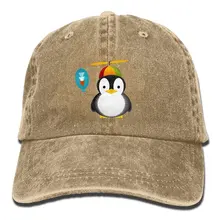 Милая Джинсовая Шляпа пингвинов, регулируемые женские бейсболки