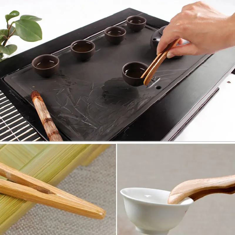 Wooden Tea Clip Bamboo Solid Color Convenience Curved Tea Clip Multifunctional Bamboo Environmentally Friendly Cup New