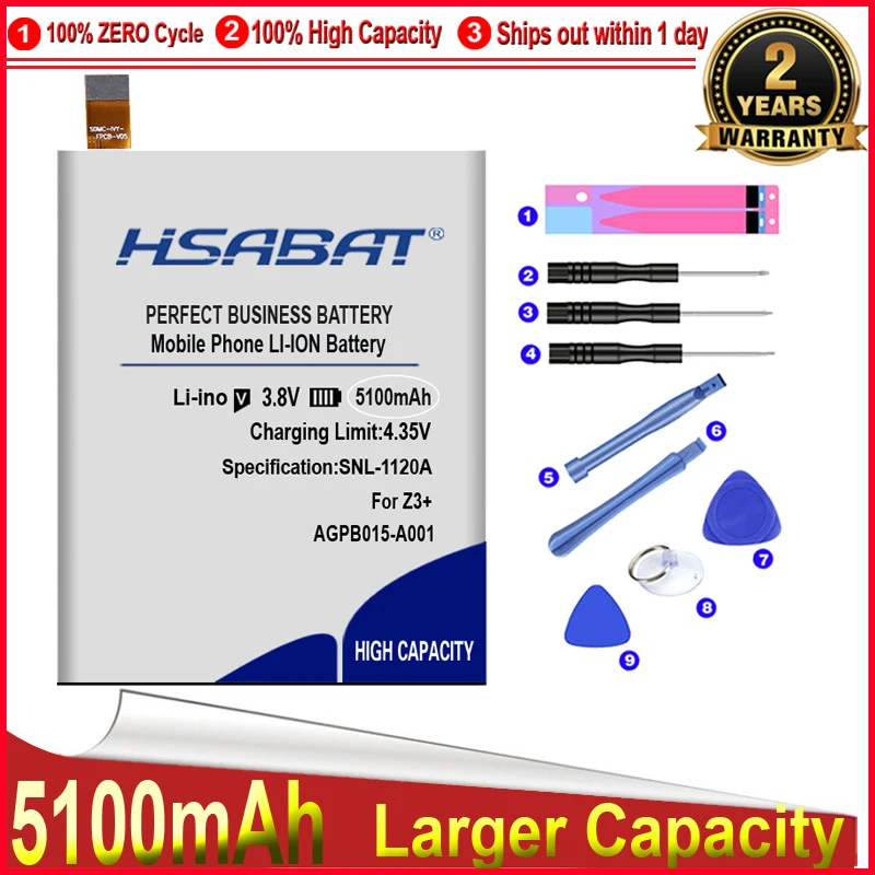 Аккумулятор HSABAT LIS1579ERPC 5100 мАч для Sony Xperia C5 Ultra / Dual E5506 E5553 E5533 E5563 Z3 Plus +/ E6553 Z4 E6533 |