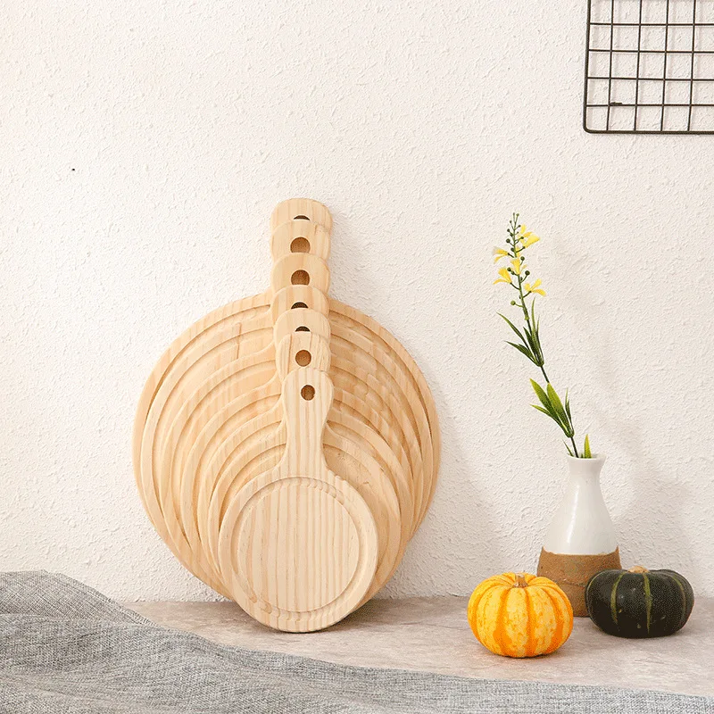 Pine Wood Pizza Plate 11inch (28cm) 12inch (30cm) 13inch (33cm) Natural Color Pizza Tray Wooden Board