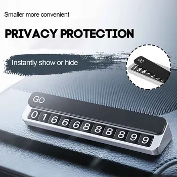 

Self Adhesive Phone Numbers With Cover Hide Type License Plate Temporary Stop Night Luminous Automobile Accessories Parking Sign