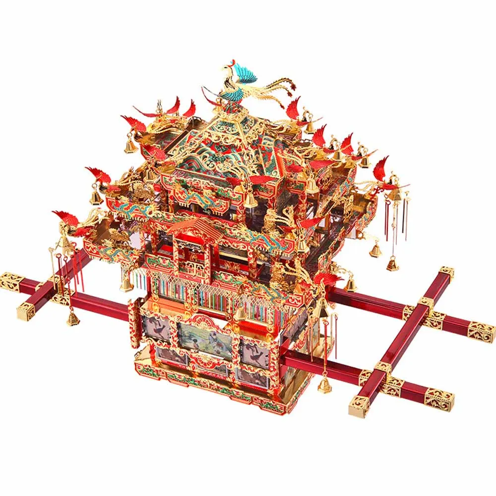 

3D metal puzzle Chinese ancient architecture headdress model DIY laser assembled jigsaw puzzle desktop decoration gift