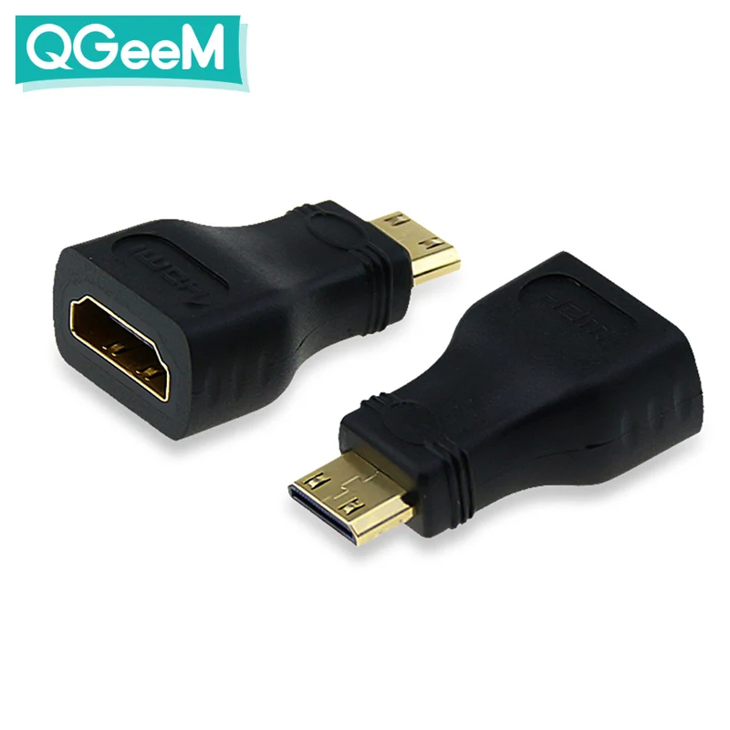 Адаптер конвертер QGeeM MINI HDMI штекер гнездо 1080 P 2K 4K для мини ПК HDTV HD камеры 5504|Кабели