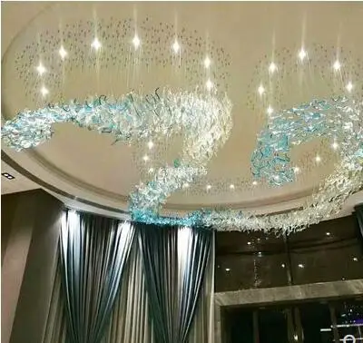 

Post-modern luxury art chandelier hotel sand table sales office lobby conference room stylish glass pendant lamp