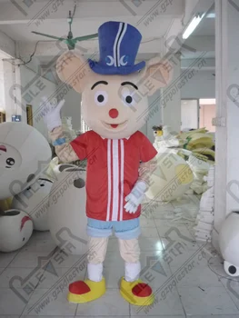 

quality blue hat mouse mascot costumes cartoon magic rat mascot design