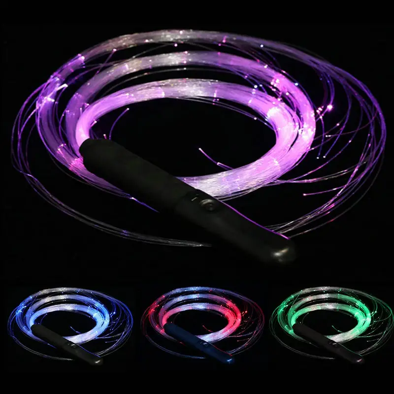 Disco Dance Whip Party Led Fiber Optic Dancing Whips Rechargeable Glowing whip 360&deg; Swivel Rave EDM