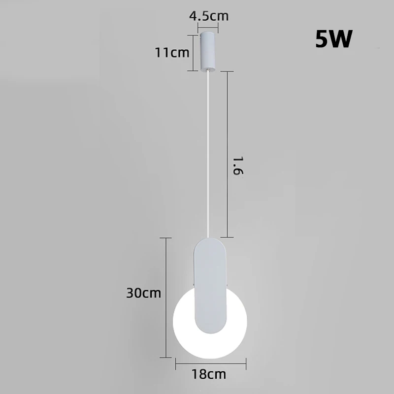 Подвесное освещение в скандинавском стиле для спальни, Современная Подвесная лампа для гостиной, домашний декор, осветительная арматура для столовой/кабинета - Цвет корпуса: A white L30cm 5W