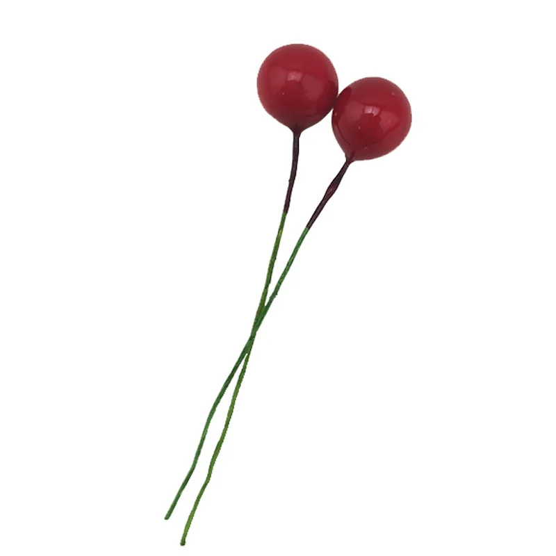 (100 Pcs/pack) Mini Berries Simulation Fruit Artificial Flower Cherry Shape Wedding Handmade DIY Gift Box Decorated Xmas Wreaths