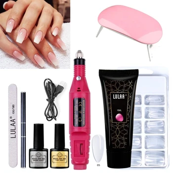 

Nail Art Tool 15ml UV LED Extension Gel Mini Nail Lamp USB Electric Grinder Nail File Top and Base Coat Manicure Set