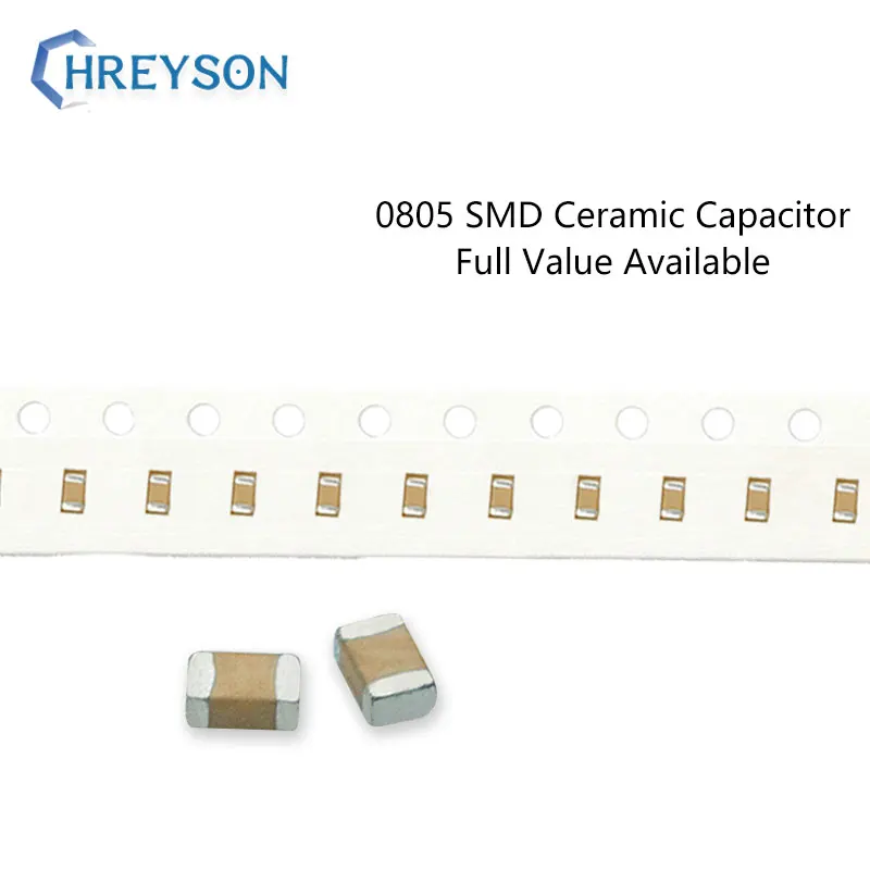 100 Uds 0805 SMD condensador electrónica 5%, 10%, 20%, 2012 22pF 27pF 33nF 6,3 V 16V 25V 50V 222K 105K completa valor disponible Kit de bricolaje