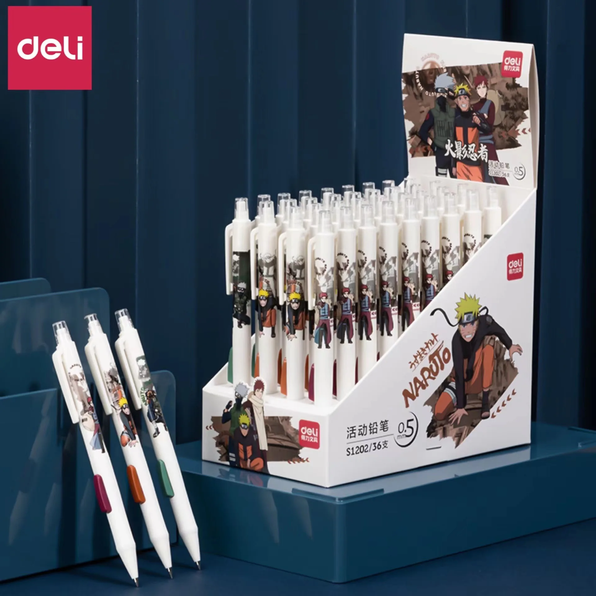 Deli Cute Pencil 1pcs Naruto Mechanical 0.5 Drawing Stationery Supplies Anime Japanese Lead Refill | Канцтовары для офиса и