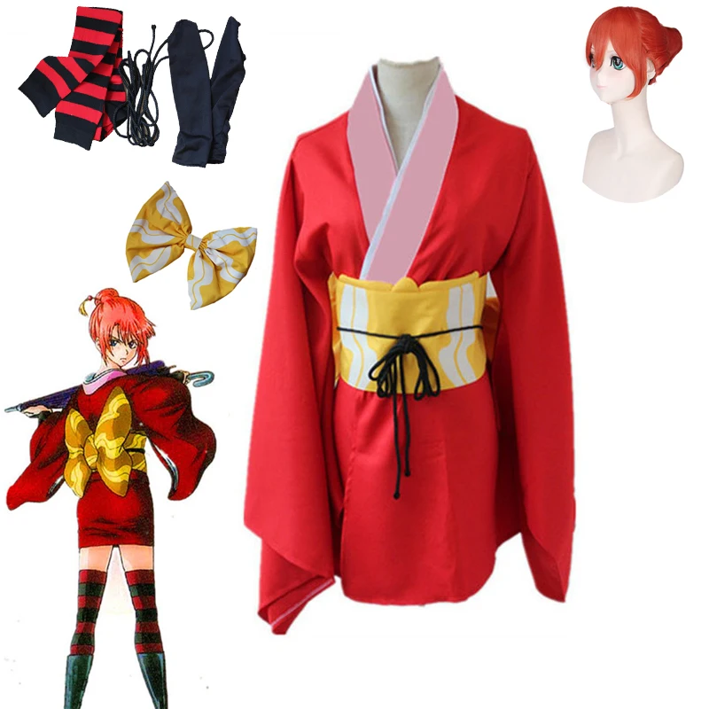 Кимоно для косплея Кагура из аниме Gintama Kagura японское традиционное кимоно костюм