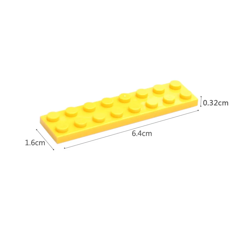 Строительные блоки аксессуары DIY Пластиковый Тонкий Кирпич 2x8 точек 44 шт