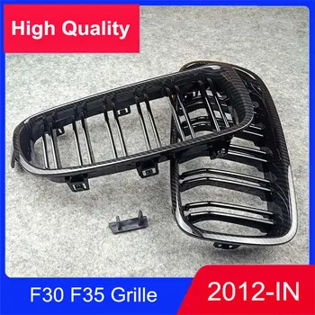 

Pair L & R New ABS Car Mesh Grille Fits For B M W 3 Series F30 F35 2012-IN Dual Line Slat Car Grille Replacement Front Bumper