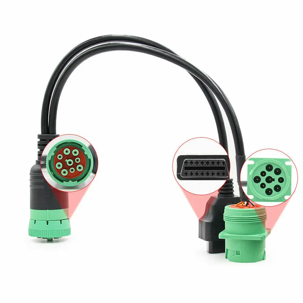 16Pin мужского и женского пола J1939 9 Pin Deutsch грузовик Adapter9 Pin к OBD2 Интерфейс грузовик ось Y кабель адаптер OBDII, нашникиов для грузовиков