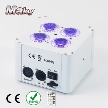 

10lights with Carton box Battery powered mini 4led wedge par light wireless DMX stage light