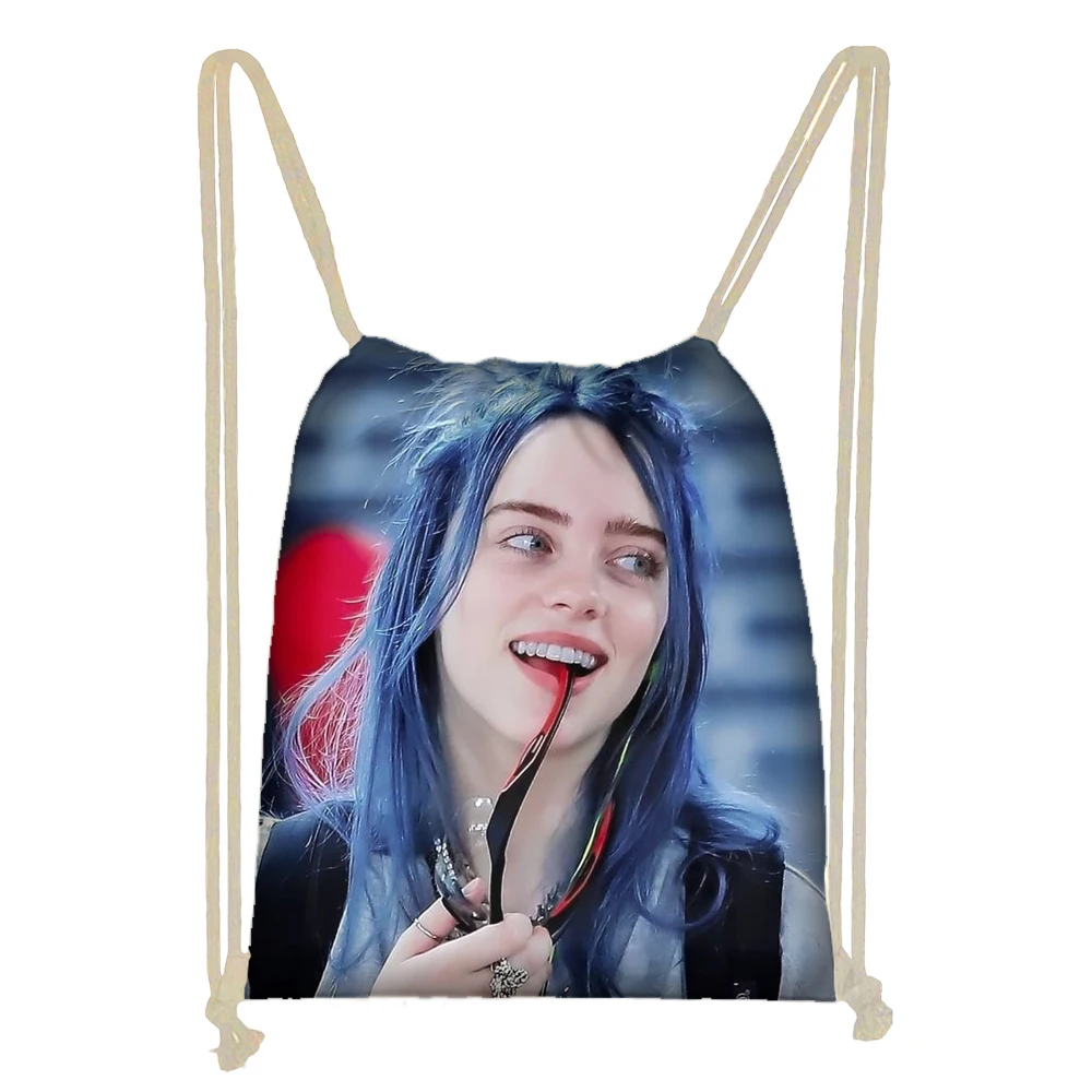 Twoheartsgirl Billie Eilish сумка на шнурке женская модная сумка для хранения рюкзак из полиэстера для подростков женские вечерние сумки для покупок
