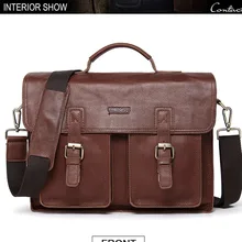 Большой Вместительный деловой мужской портфель 17 дюймов, коричневые сумки, мужские водонепроницаемые портфели для компьютера, ноутбука, Мужская Дорожная сумка на плечо