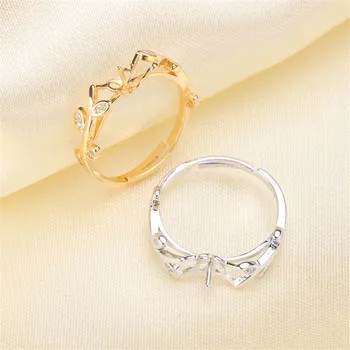 

High Quality Silver plated fittings Open Adjustable Blank Ring Settings Pearl Ring Mountings Fittings Jewellery Accessories