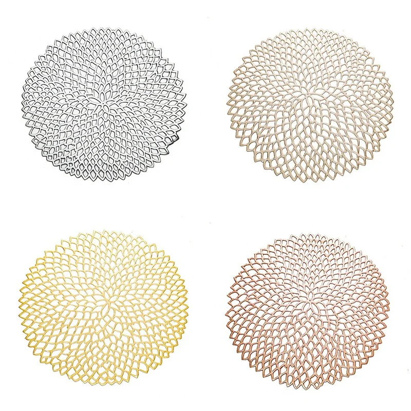 Round Coaster PVC Pads Insulation Table Placemat Non-Slip Mats Western Mat