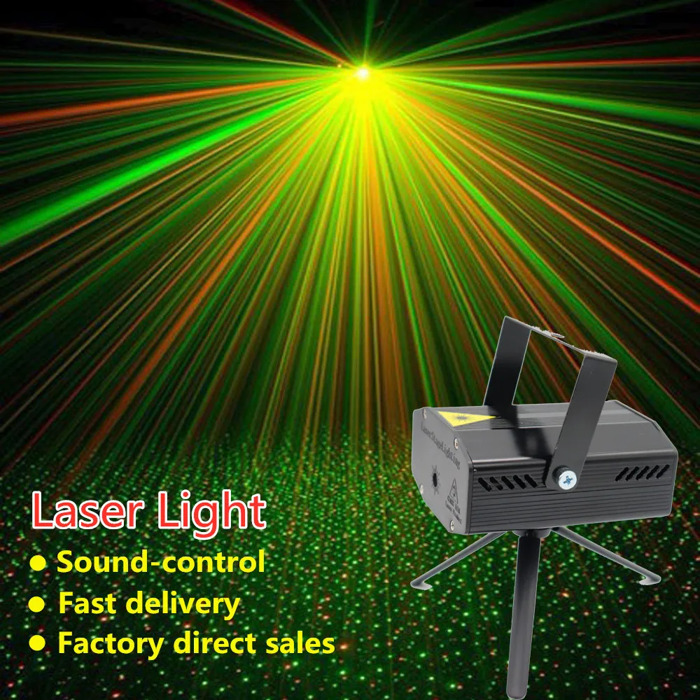 1 Pc Party Light DJ Disco Lights Stage Lighting Projector Christmas RG Sound Activated Strobe Lamp For Home Bar KTV | Лампы и