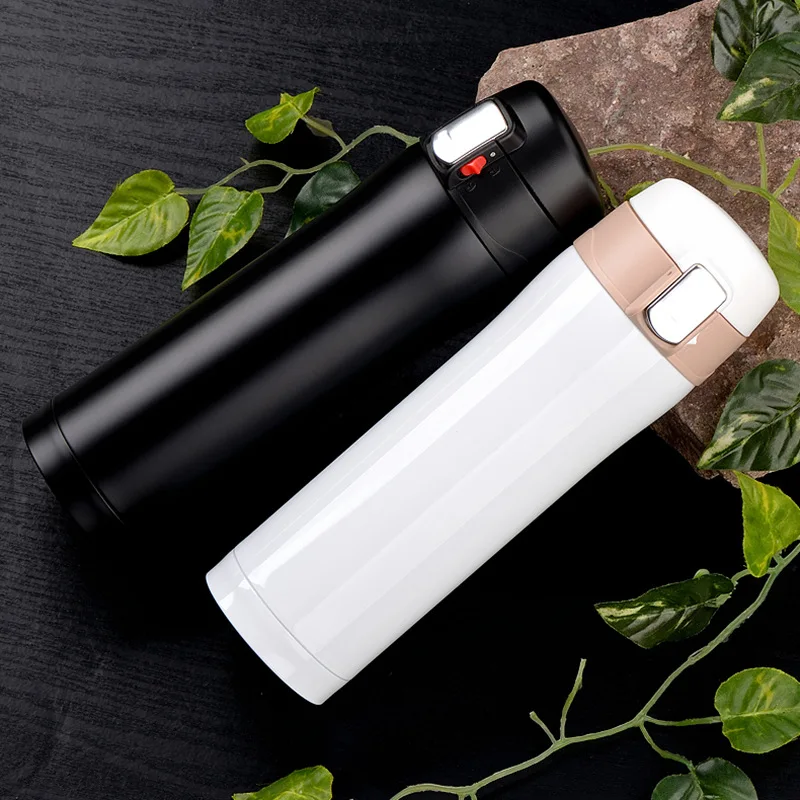 

New Style sui ying Cup Bounce Cover Insulated Stainless Steel Bottle Lock Car Mounted Glass Spacious Folding Cup Gift