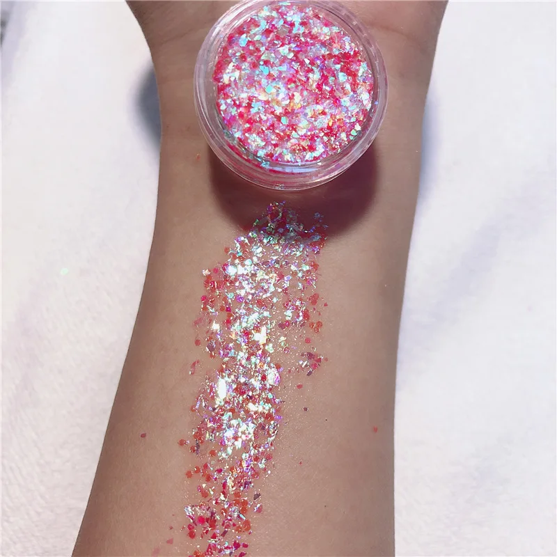 1pcs 24colors Pigment Eye Shadow Shimmer Sparkling Diamond Holographic Chunky Glitter Gel Sequins Mermaid Sequins Powder 5665