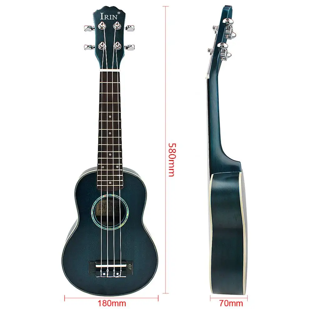 21 Inch Soprano Ukulele Spruce Wood 15 Fret Four Strings Hawaii Guitar with Abalone Shell Edge Sound Hole Musical Instruments
