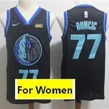 Даллас Женский baskeball#41 Dirk Nowitzki#77 Luka Doncic#6 Кристапс Порзингис майки